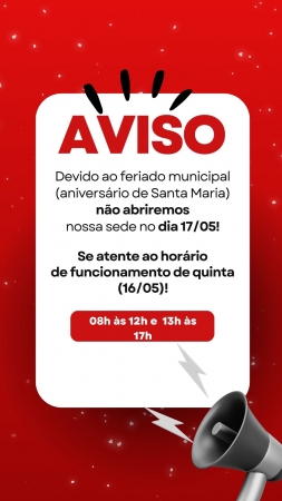 Aviso Feriado