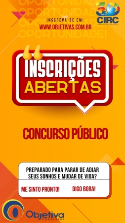 Abertas inscrições- CONCURSO PÚBLICO