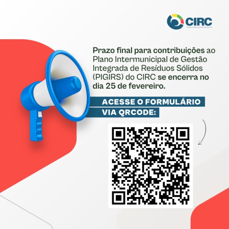 Prazo final para contribuições ao Plano Intermunicipal de Gestão Integrada de Resíduos...